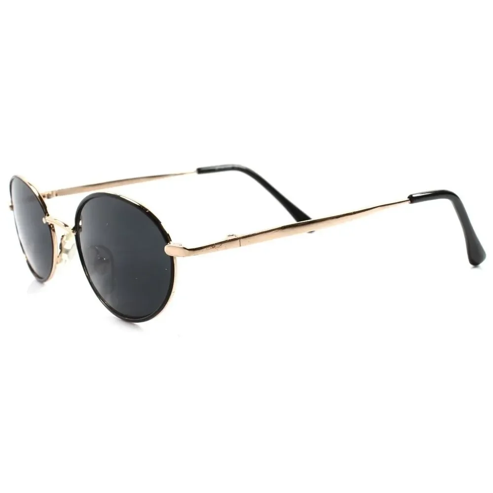 Classic Indie Retro Fashion Mens Womens Hip Gold Vintage Round Oval Sunglasses